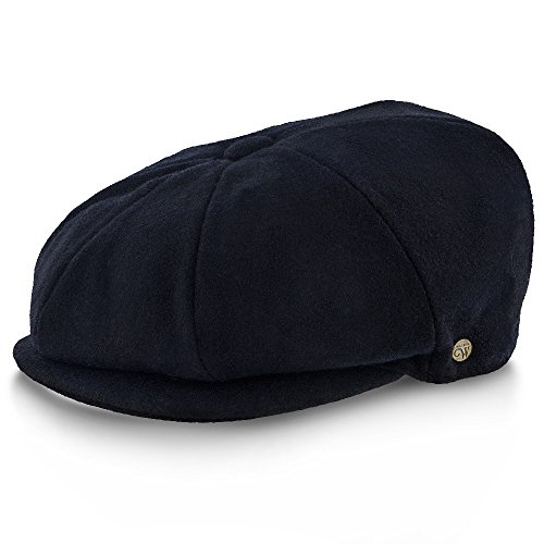 Walrus Hats Shelby Navy Wool Blend 8 Panel Newsboy Cap