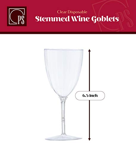 Gold Glitter Disposable Plastic Wine Glasses Goblet 7 oz