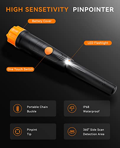 SUNPOW Metal Detector Pinpointer IP68 Waterproof Handheld Pin Pointer ...